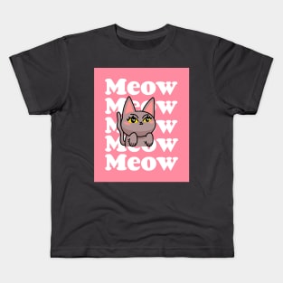 Cat's Meow Lettering Kids T-Shirt